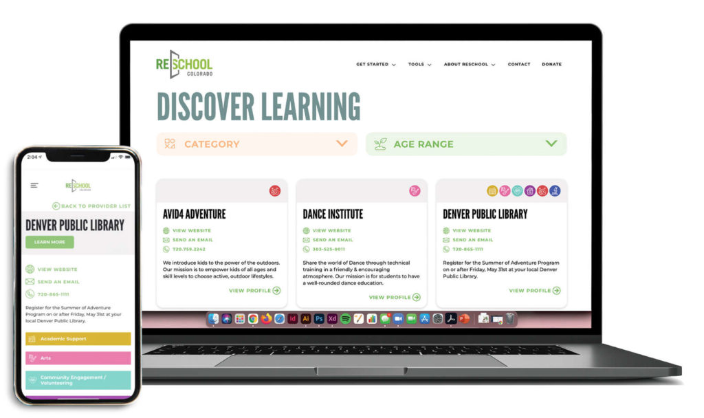 A laptop and a smartphone displaying the Discover Learning Tool